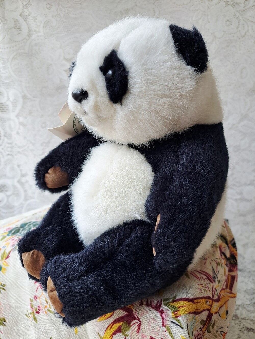 Cute Vintage Plush Panda Toy Stuffed Animal 8.5" with Tags Attached